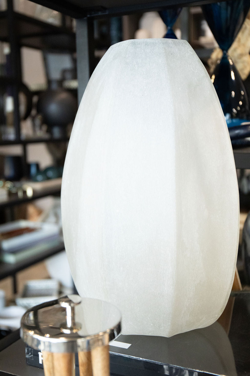 Jarron Vidrio Matte Blanco