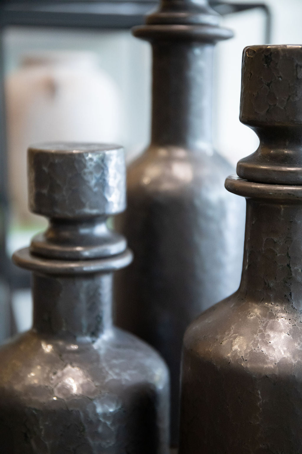 Botella Ceramica Cilindro (Set 3)