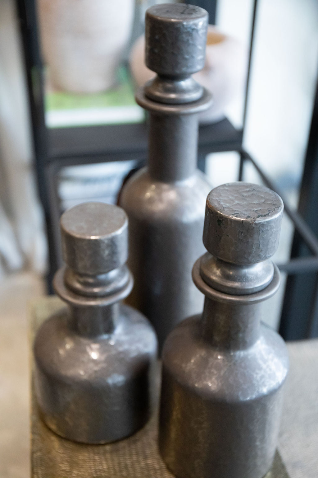 Botella Ceramica Cilindro (Set 3)