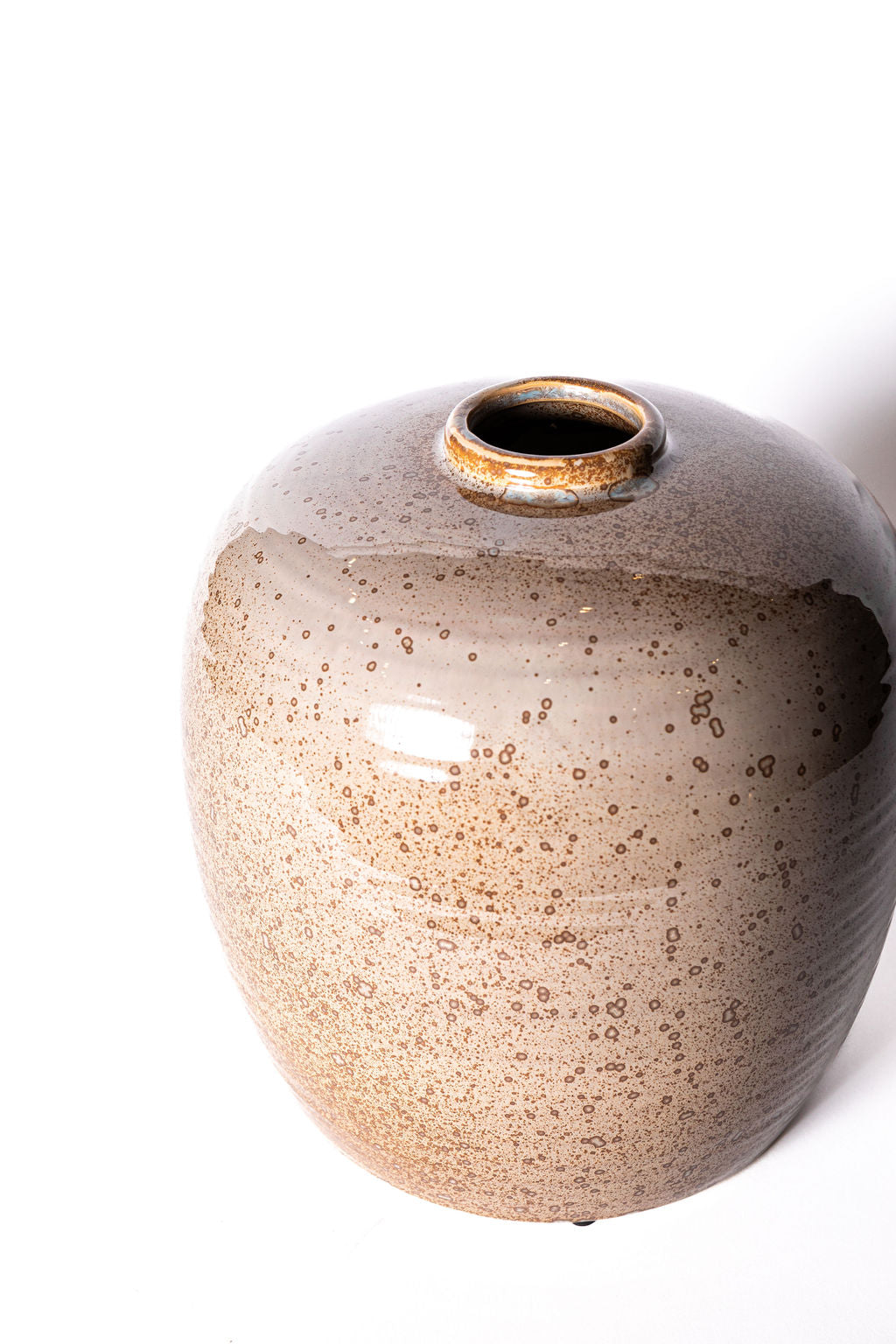 Jarron Glaseado Gris Liso