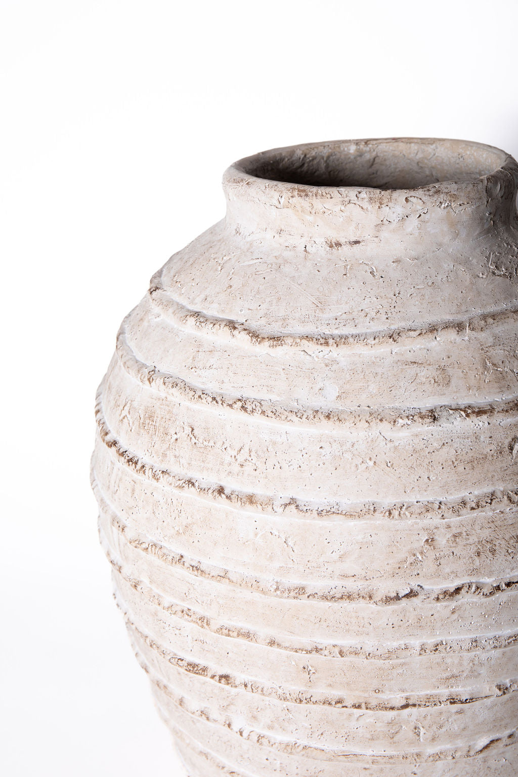 Jarron Beige Lineas Horizontales