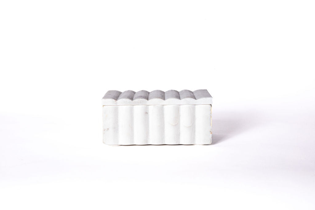 Caja Marmol Ondas Blanca