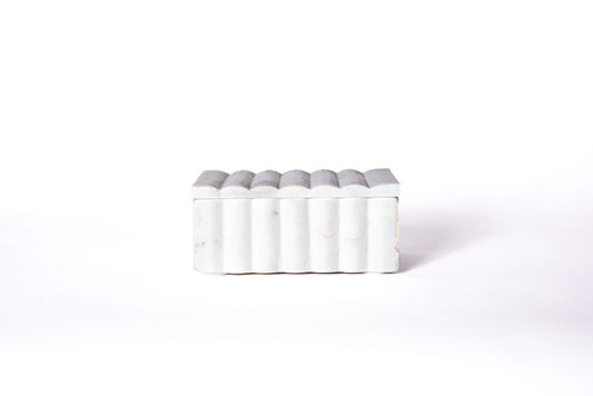 Caja Marmol Ondas Blanca