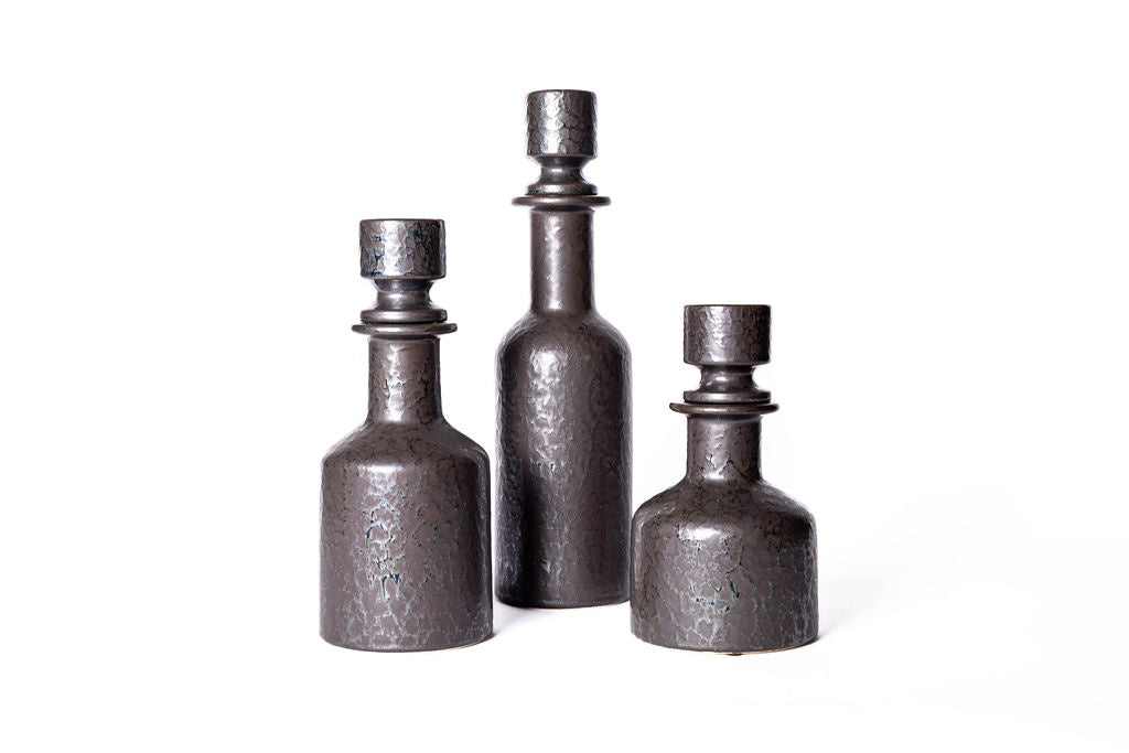 Botella Ceramica Cilindro (Set 3)