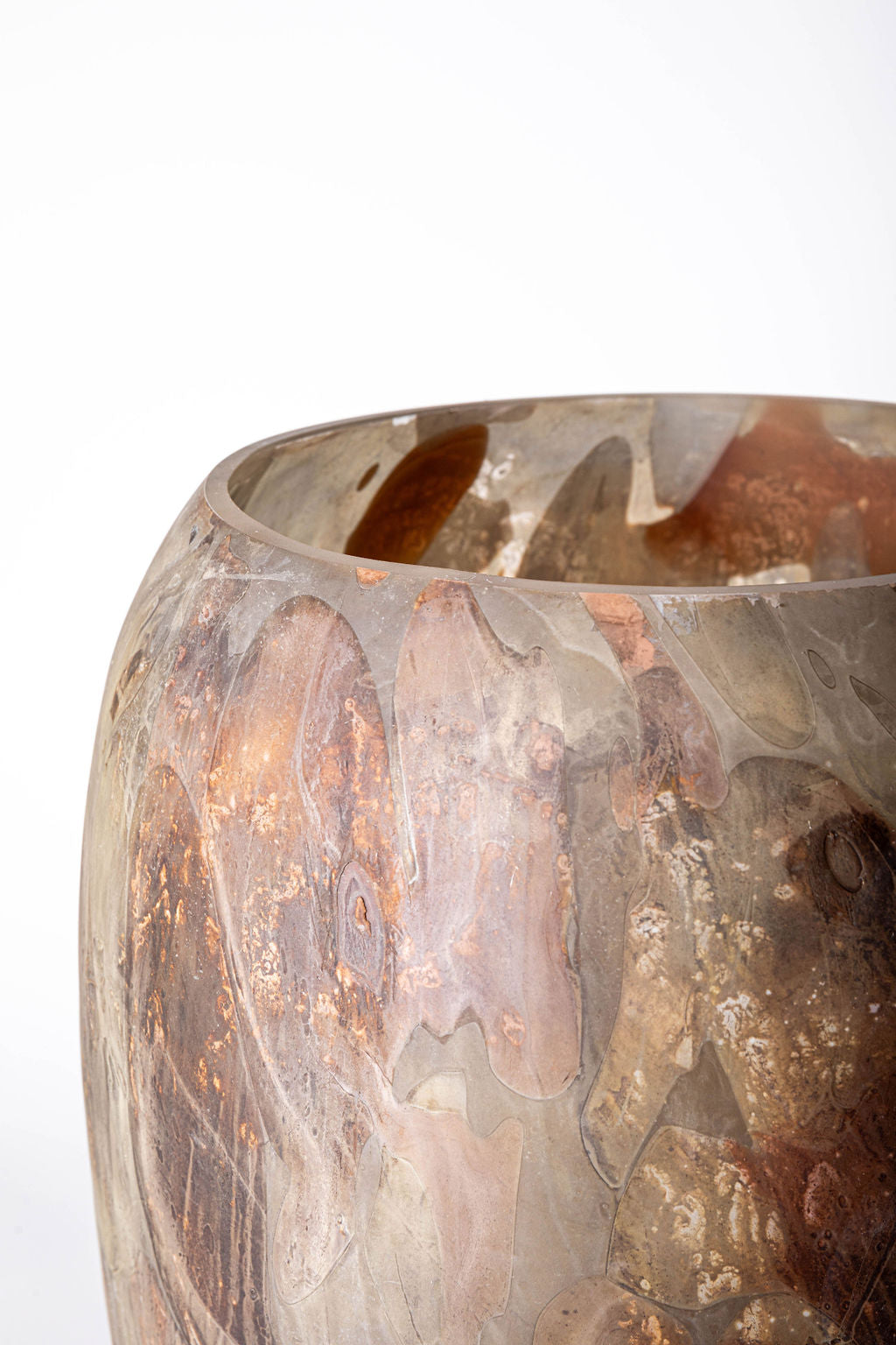 Jarron Vidrio Pintado Olivo