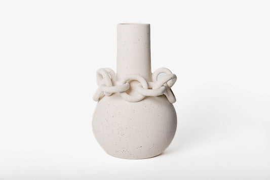 Florero Beige Eslabones