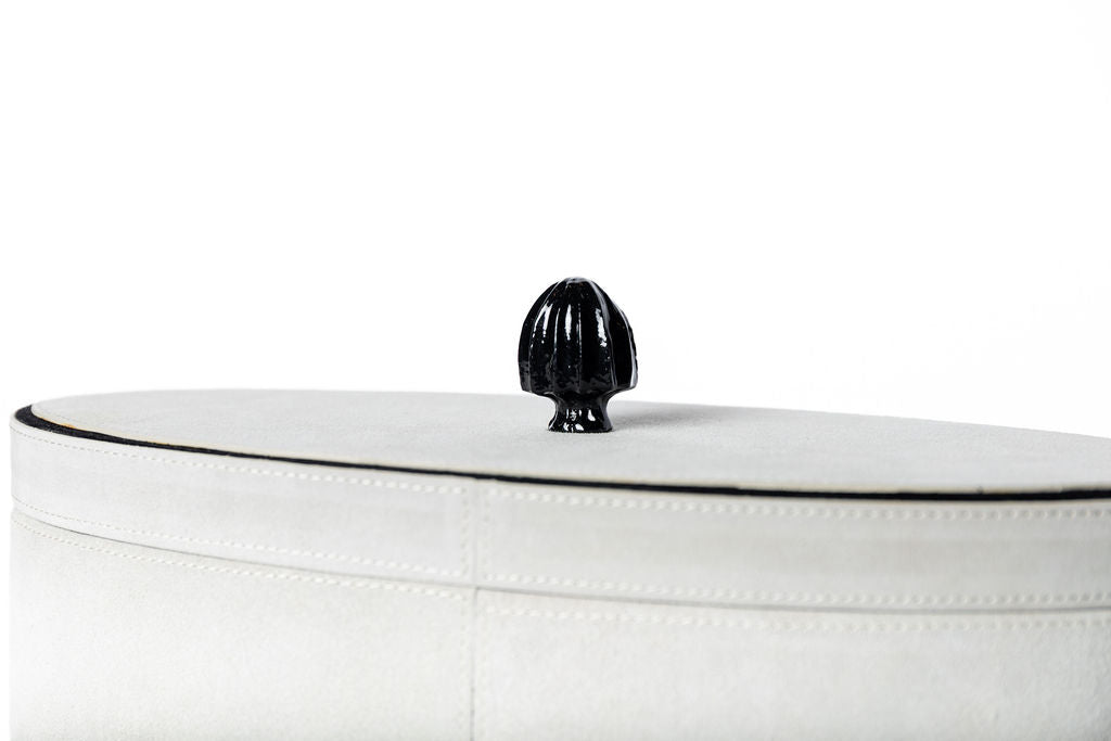 Caja Suede Ovalo Gris