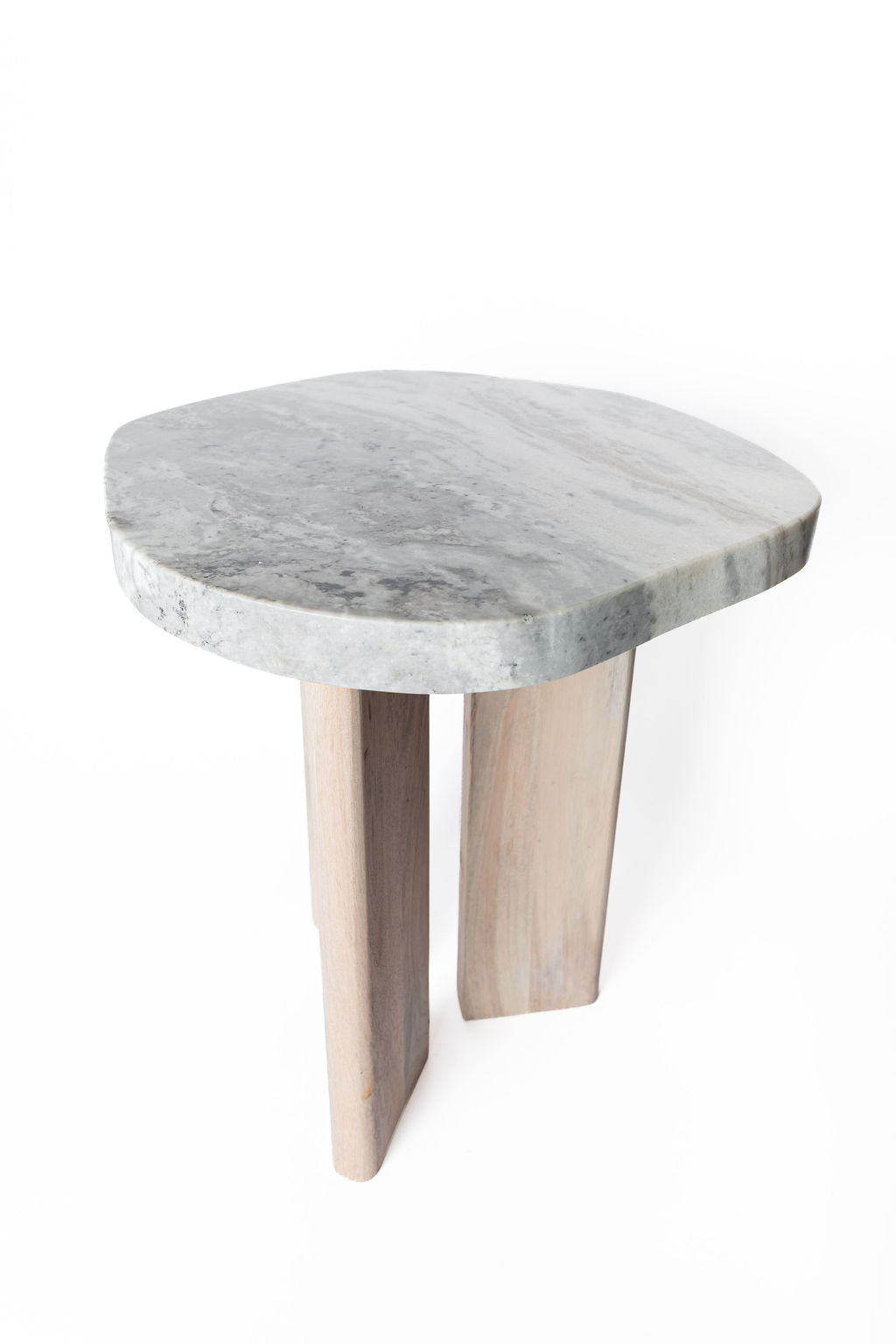 Mesa Madera Top Marmol Blanco