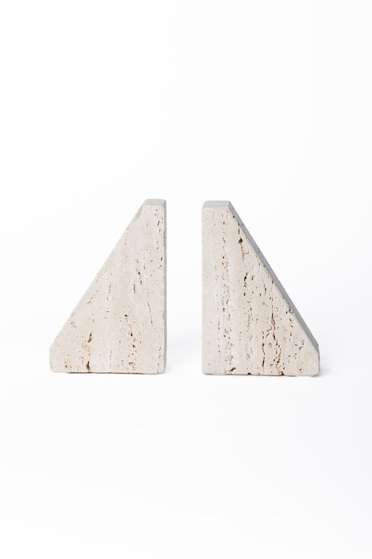 Sujetalibros Piedra Triangular Beige