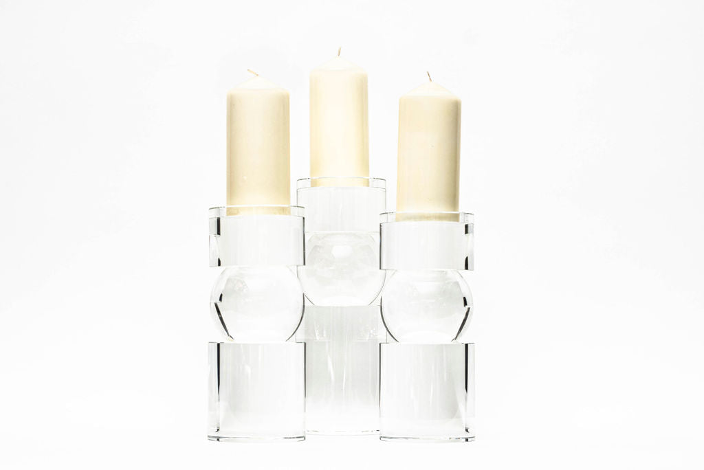 Portavela Columna Cristal