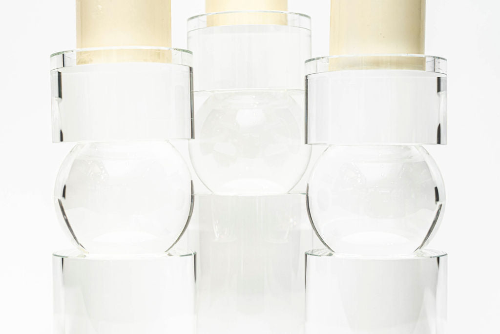 Portavela Columna Cristal