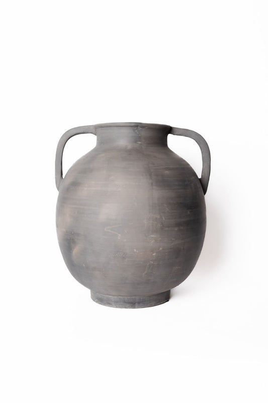 Jarrón Ceramica Negro 2 Orejas