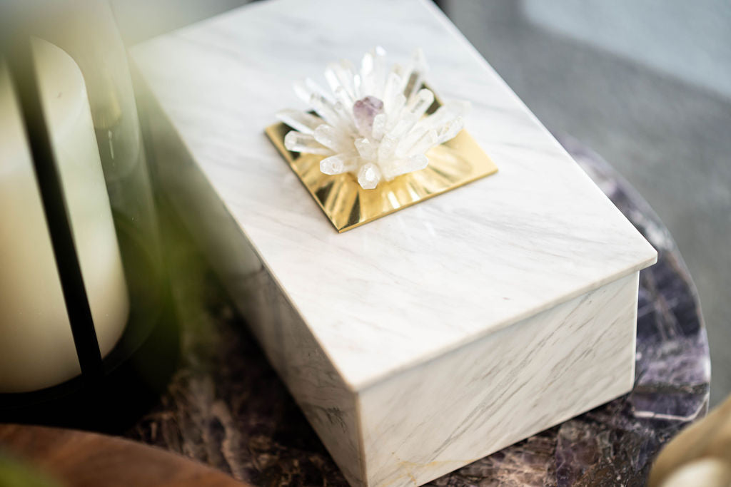 Caja con Flor de Cuarzos