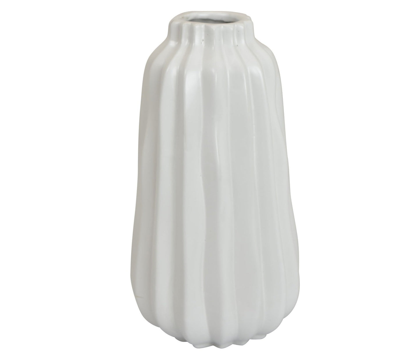 Florero Ceramica Blanco Lineas