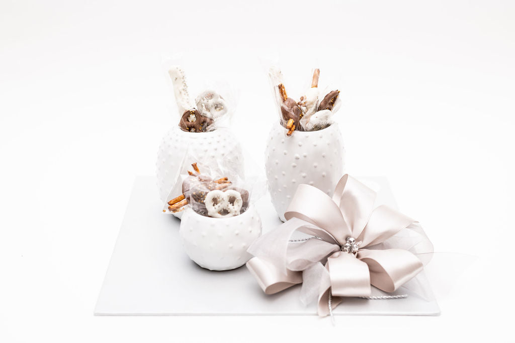 Florero Puntitos Blanco