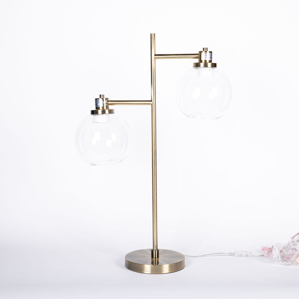 Lampara Dorada 2 Esferas