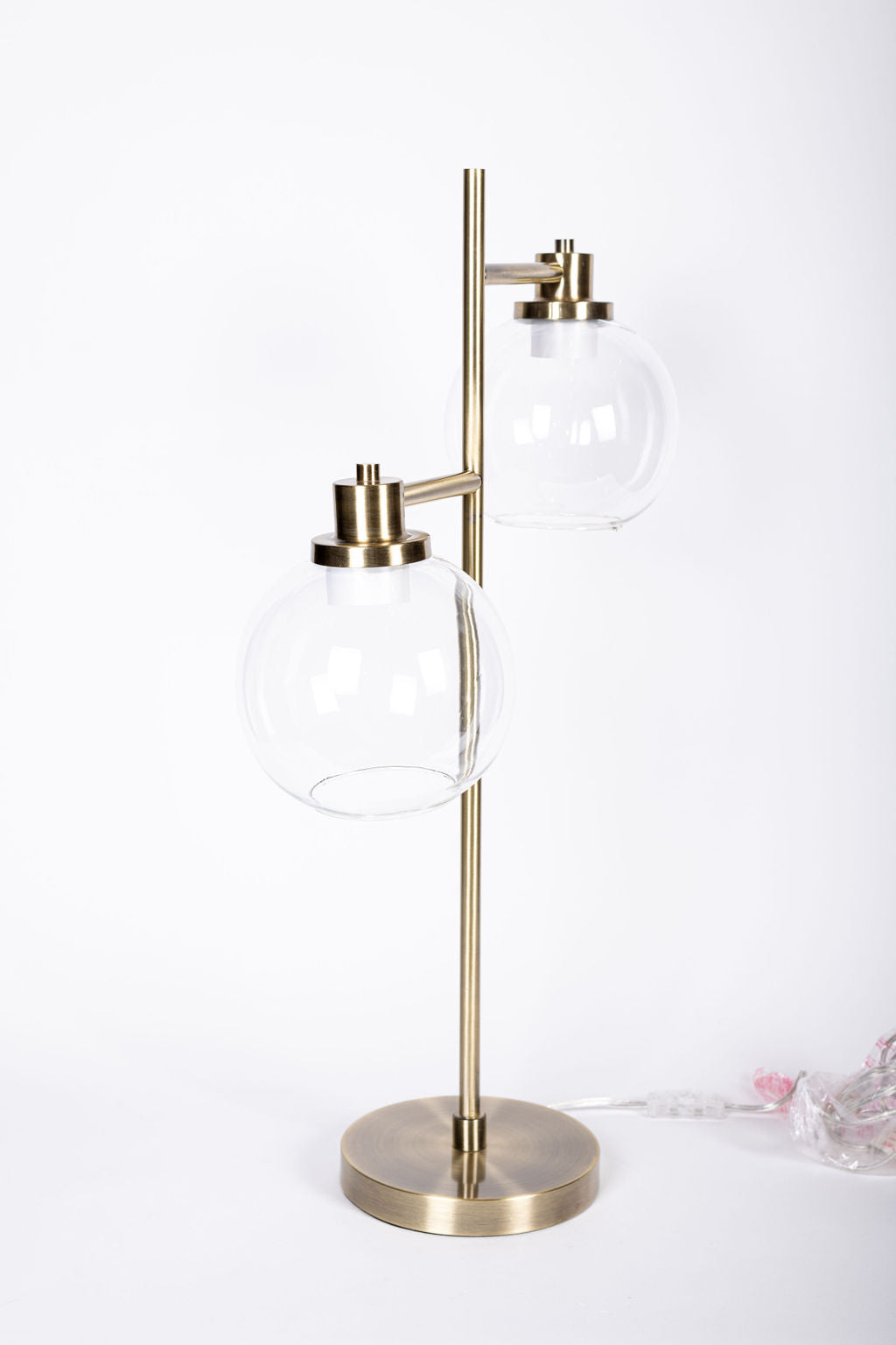 Lampara Dorada 2 Esferas