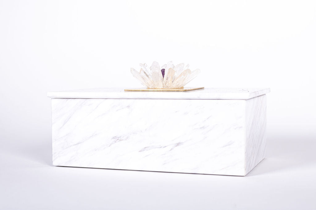 Caja con Flor de Cuarzos