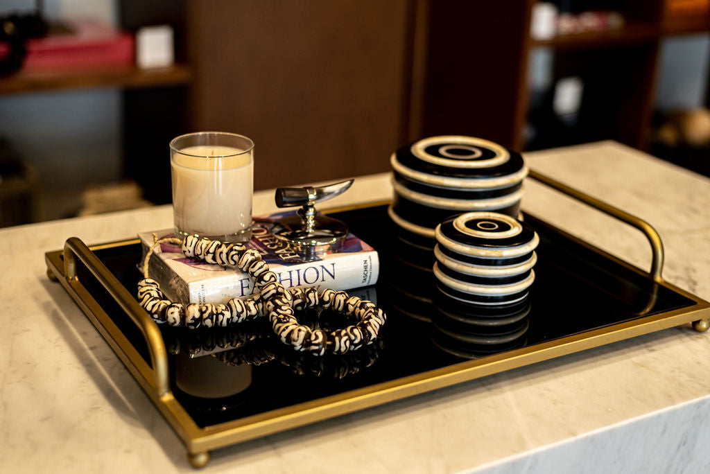 Charola Vidrio Negro