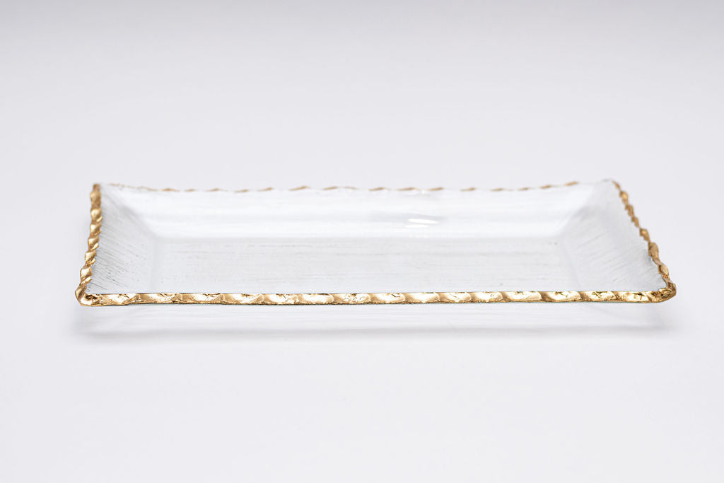 Plato Rectangular Filo Dorado