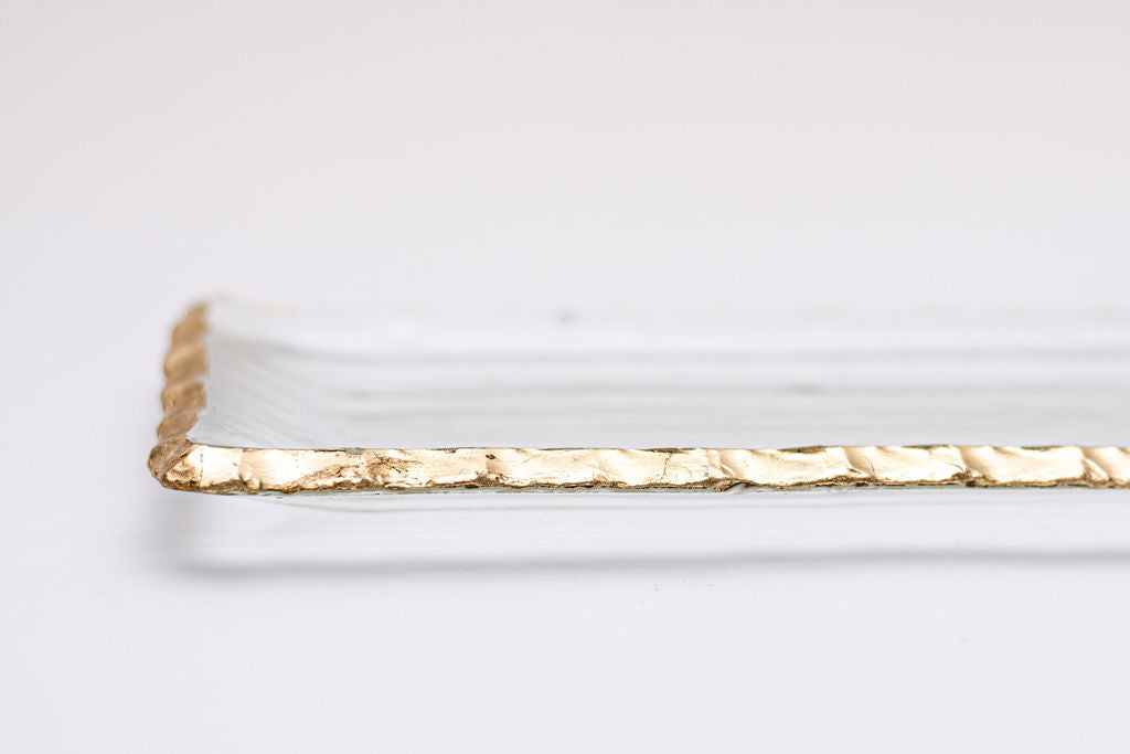 Plato Rectangular Filo Dorado