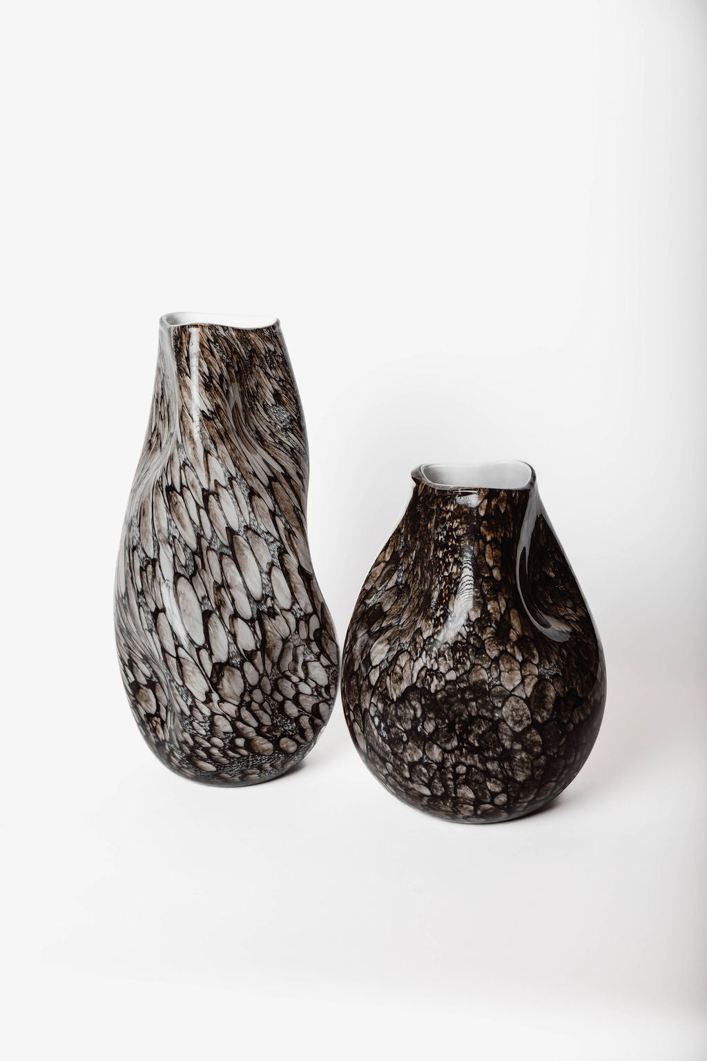 Florero Vidrio Negro Marmoleado