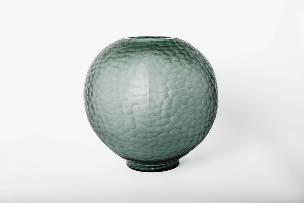 Jarron Vidrio Redondo Verde