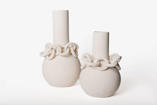 Florero Beige Eslabones