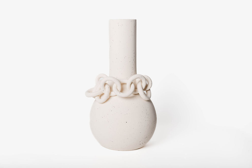 Florero Beige Eslabones