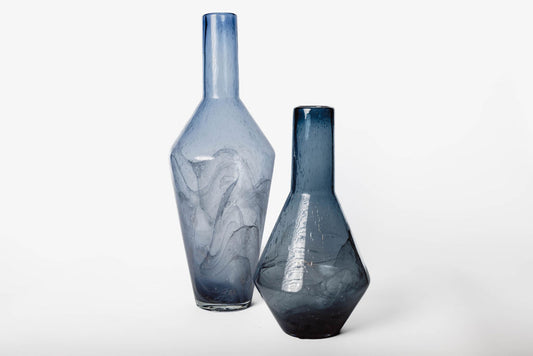 Florero Hexagono Azul