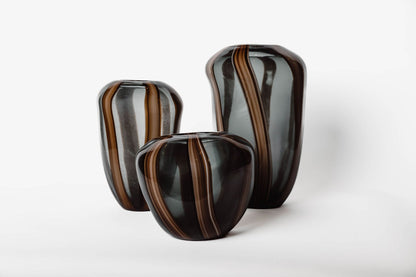 Florero Vidrio Rayas Cafe