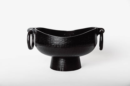 Bowl en Pedestal Negro Manijas