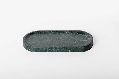 Charola Marmol Verde Ovalada