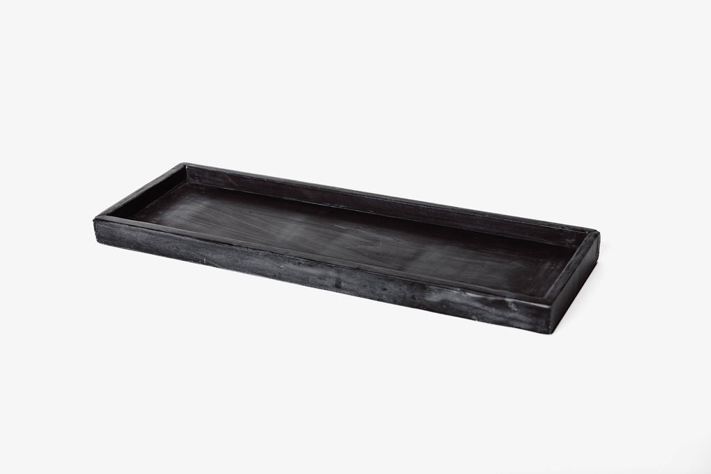 Charola Marmol Rectangular Negra