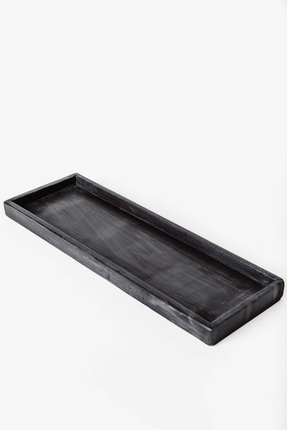 Charola Marmol Rectangular Negra