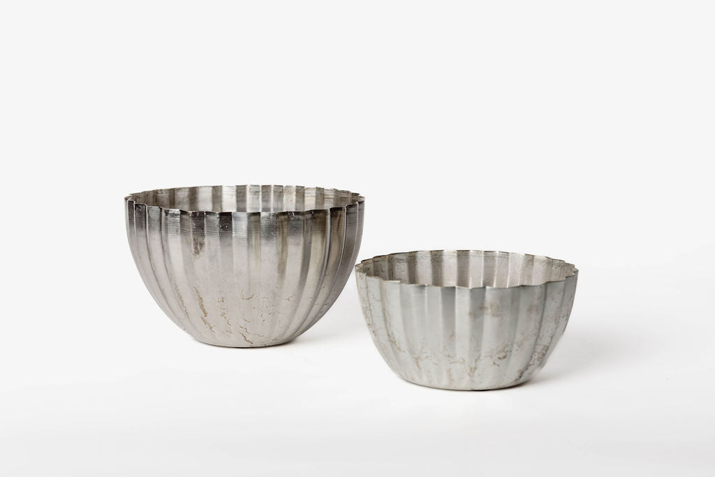 Bowl Plateado Plisado
