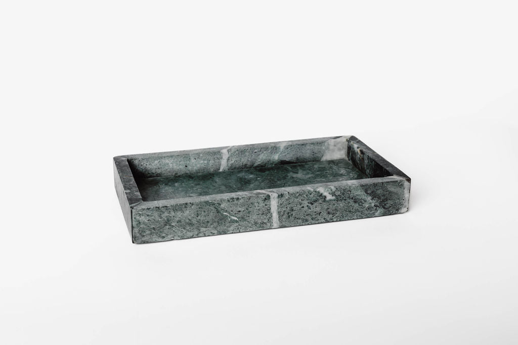 Charola Marmol Verde Rectangular