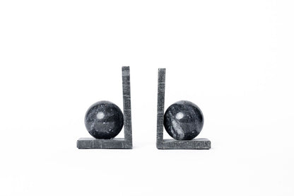 Sujetalibros Esfera Marmol Negro (SET 2)