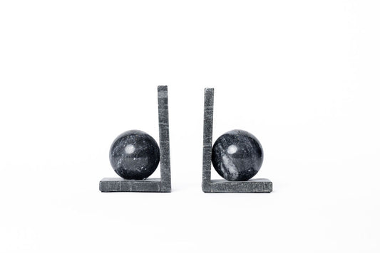 Sujetalibros Esfera Marmol Negro (SET 2)
