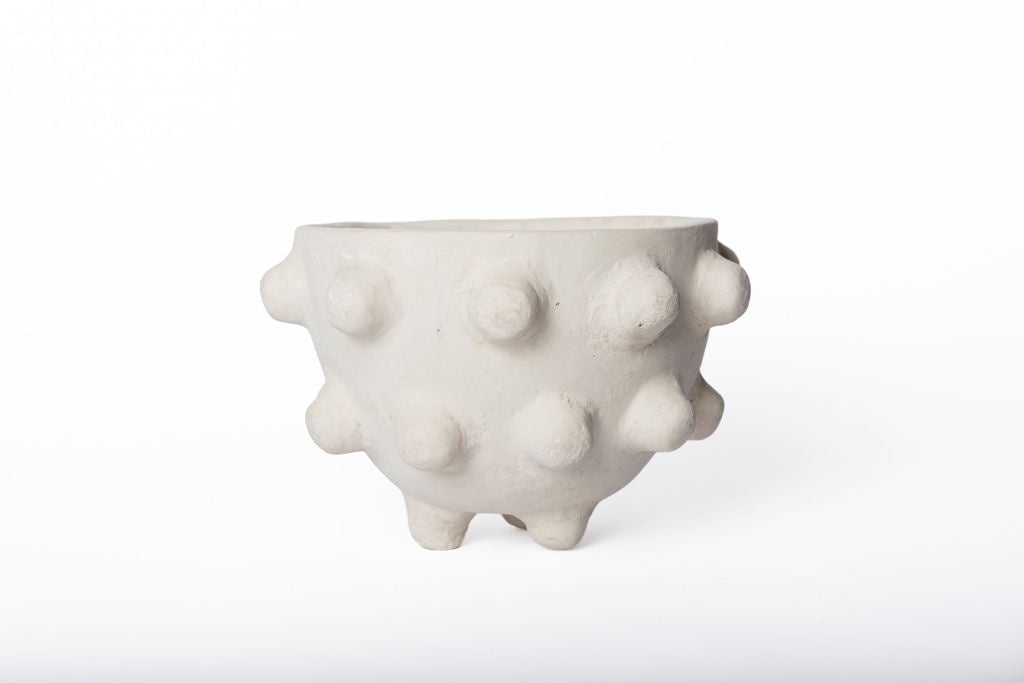 Maceta Marfil Ceramica Esferas