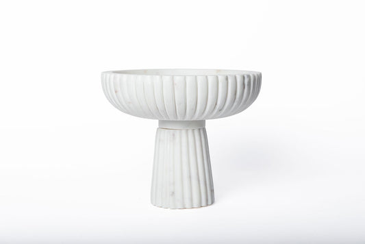 Bowl Marmol Blanco en Pedestal