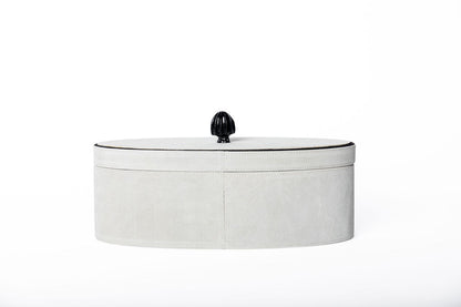 Caja Suede Ovalo Gris