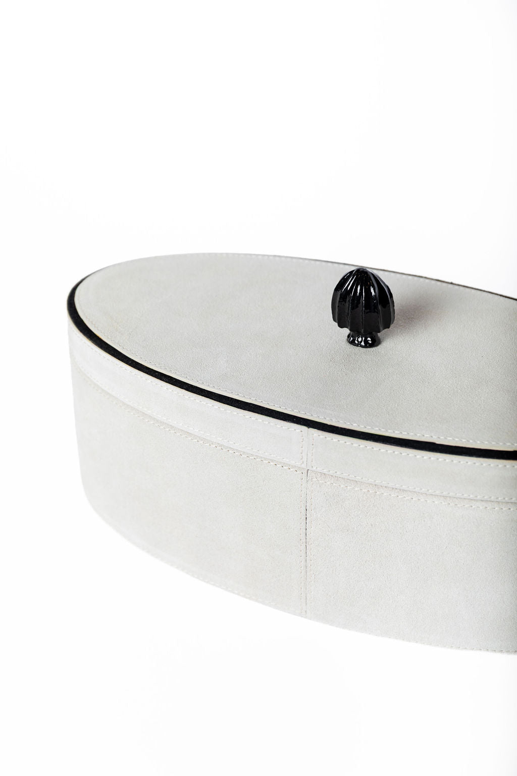 Caja Suede Ovalo Gris