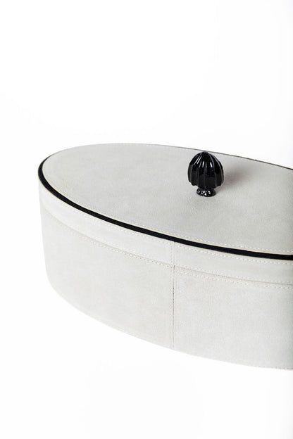 Caja Suede Ovalo Gris