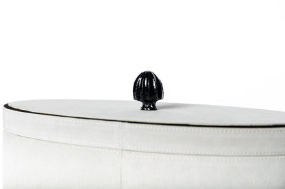 Caja Suede Ovalo Gris