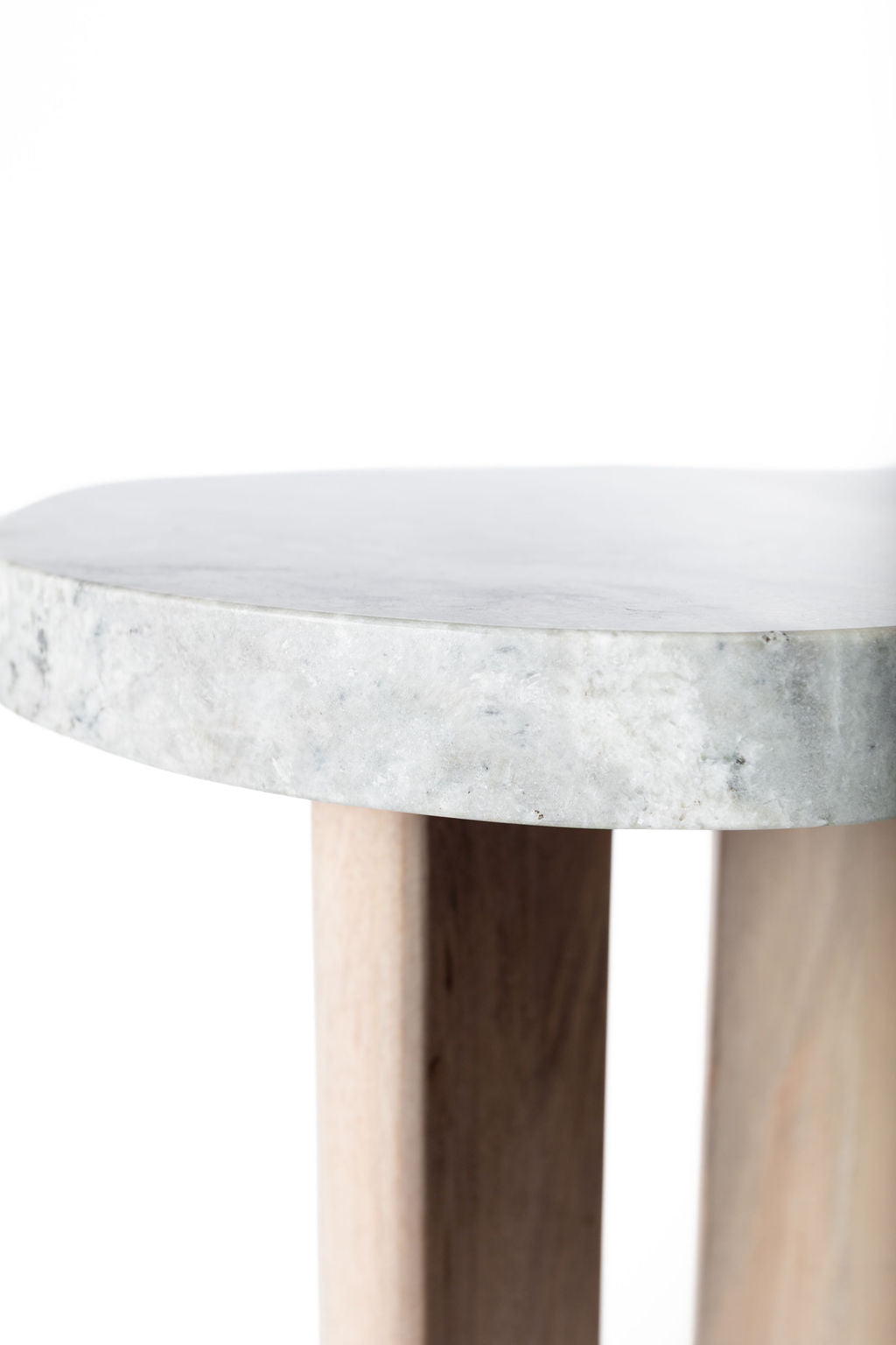 Mesa Madera Top Marmol Blanco
