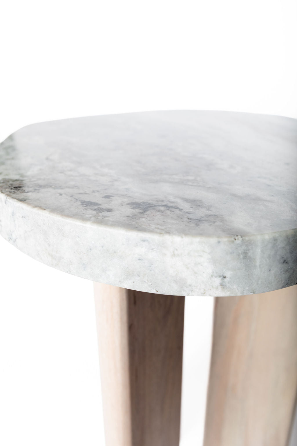 Mesa Madera Top Marmol Blanco
