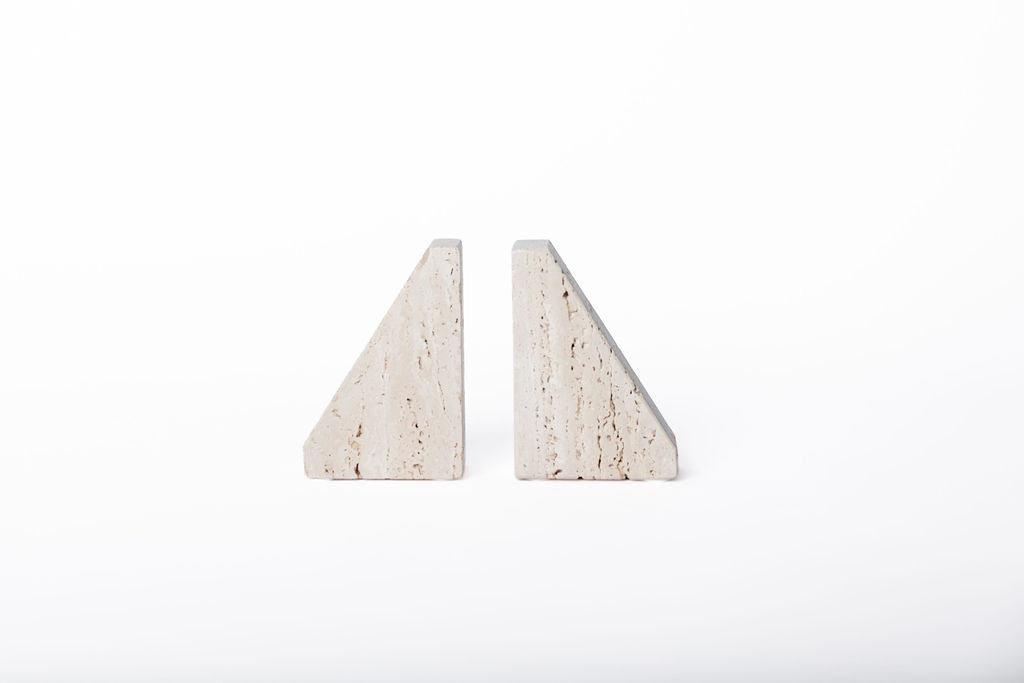 Sujetalibros Piedra Triangular Beige