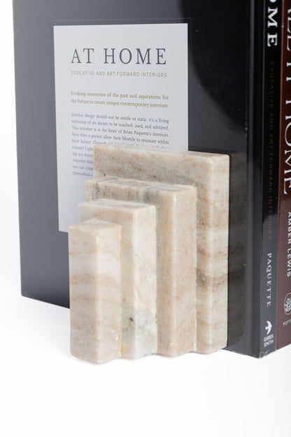 Sujetalibros Marmol Beige Escalonado