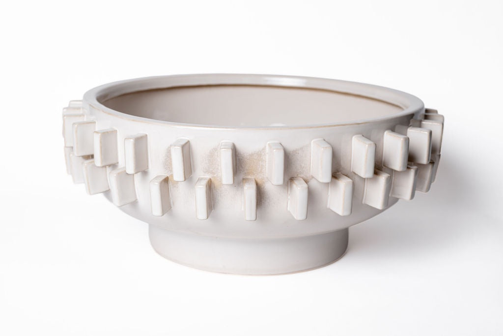 Bowl Ceramica Crema Cuadritos
